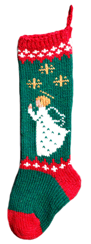 CS Christmas angel green classic stocking