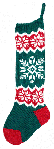 CS Snowflake green classic stocking