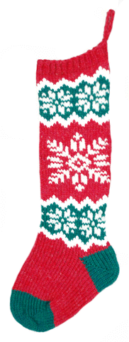 CS Snowflake red classic stocking
